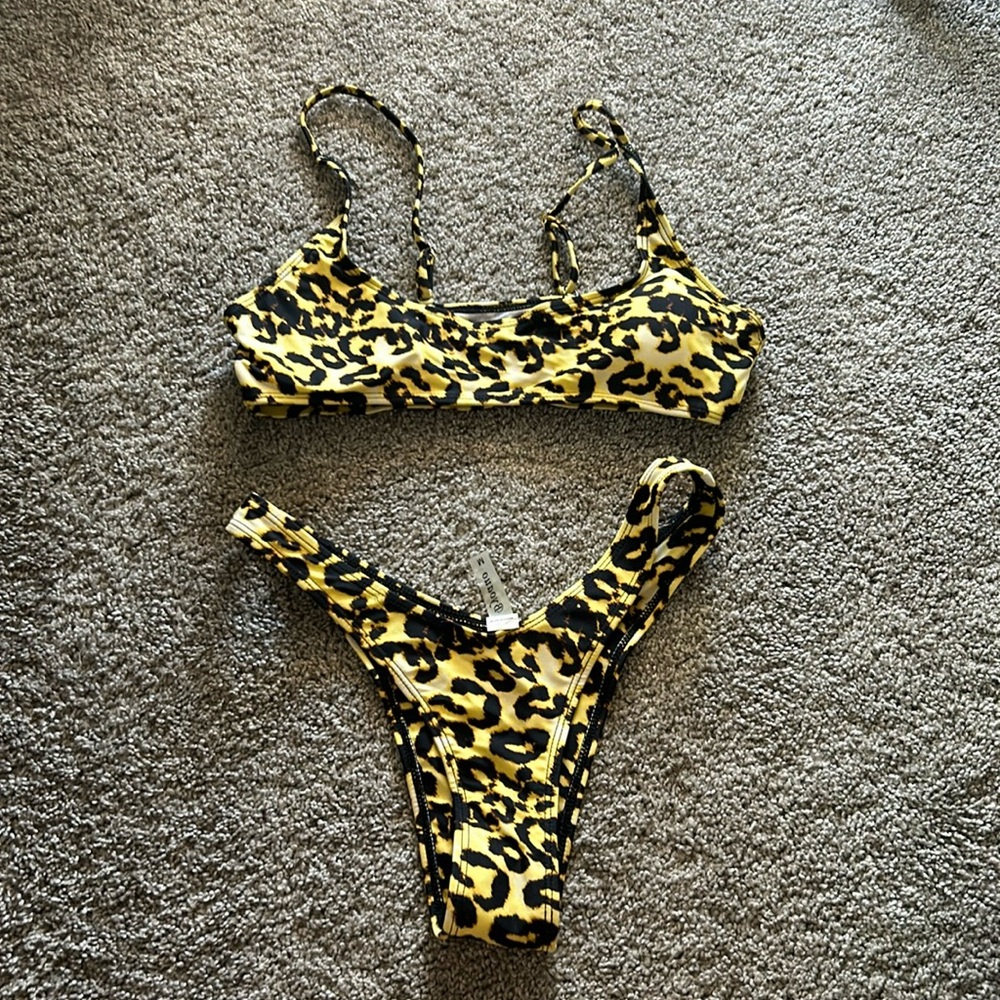 Leopard bikini set, high waist